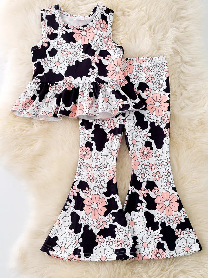 Cow and flowers outfit set